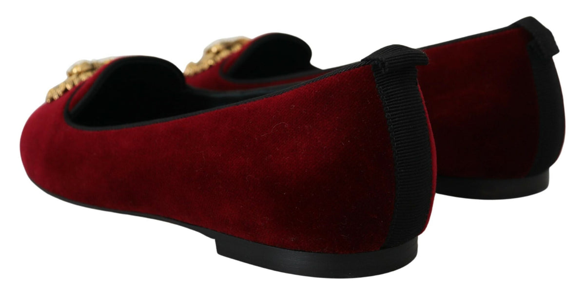 Mocassins en velours bordeaux Devotion de Dolce &amp; Gabbana