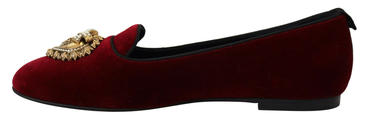 Mocassins en velours bordeaux Devotion de Dolce &amp; Gabbana