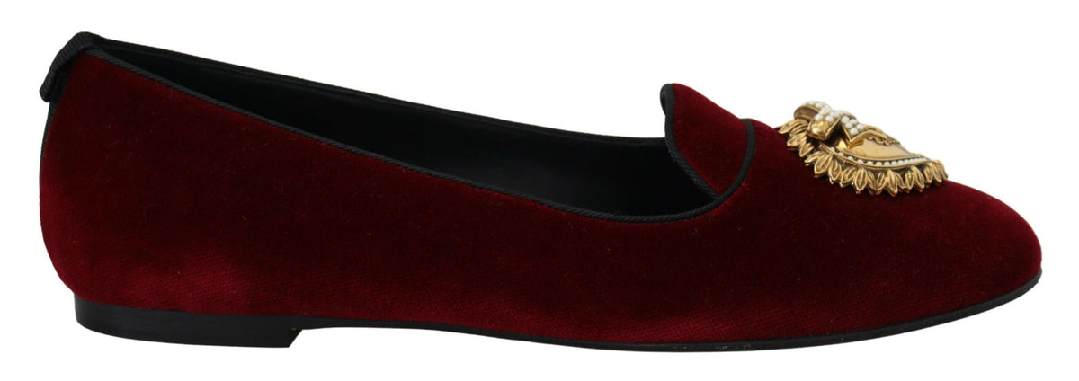 Mocassins en velours bordeaux Devotion de Dolce &amp; Gabbana