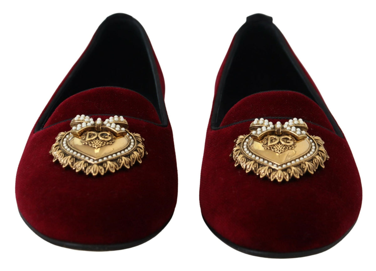 Mocassins en velours bordeaux Devotion de Dolce &amp; Gabbana