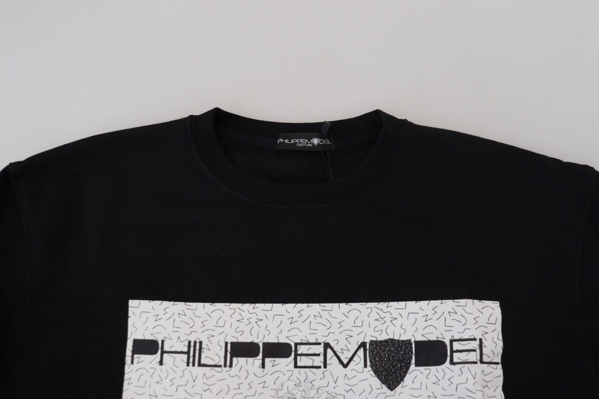 Pull en coton imprimé noir chic Philippe Model