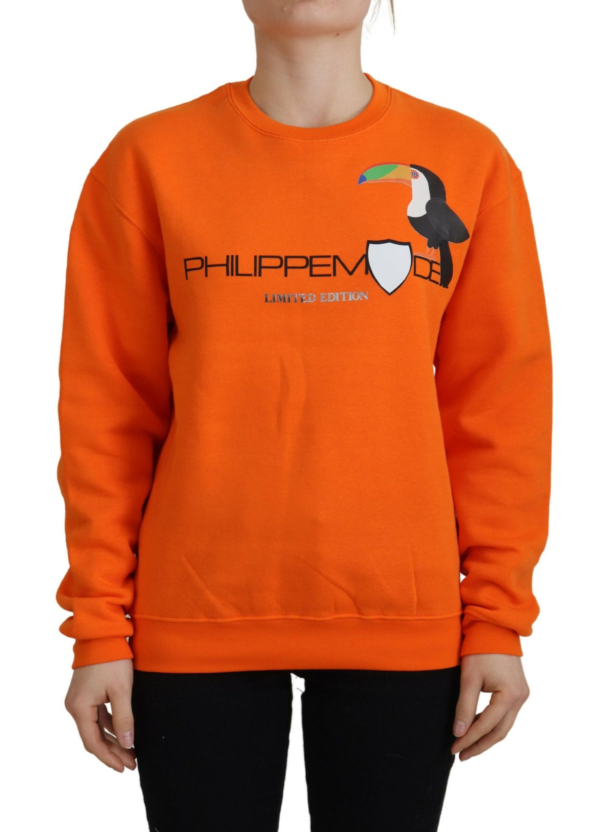 Suéter de manga larga con estampado elegante en color naranja de Philippe Model