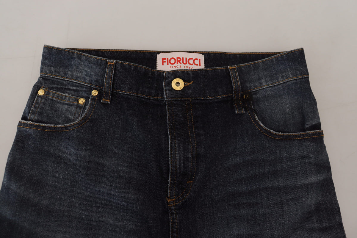 Fiorucci Chic Mid Waist Dark Blue Denim Skirt