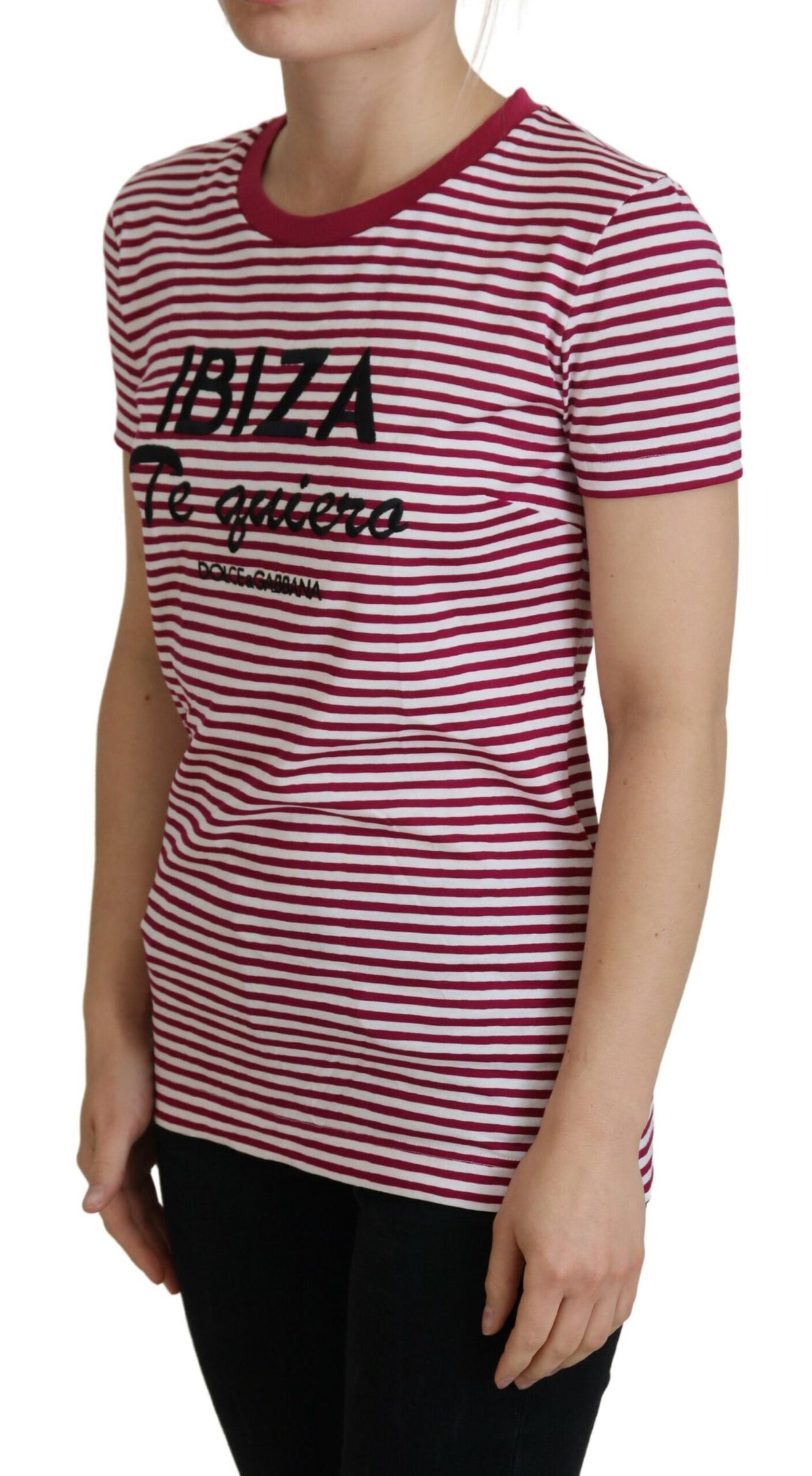 Camiseta de cuello redondo a rayas Ibiza exclusiva de Dolce &amp; Gabbana