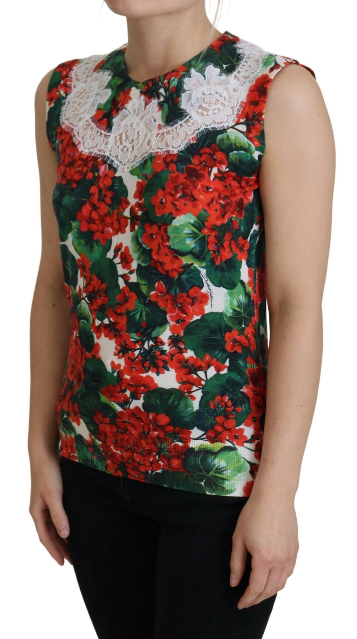 Camiseta sin mangas con estampado floral elegante de Dolce &amp; Gabbana