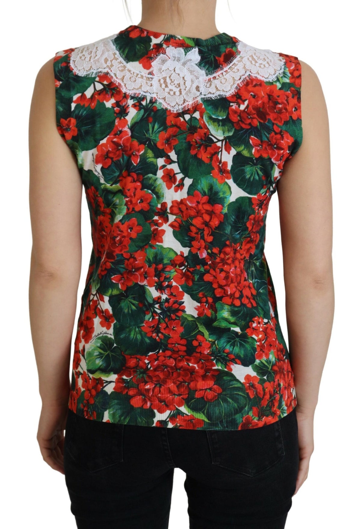 Camiseta sin mangas con estampado floral elegante de Dolce &amp; Gabbana