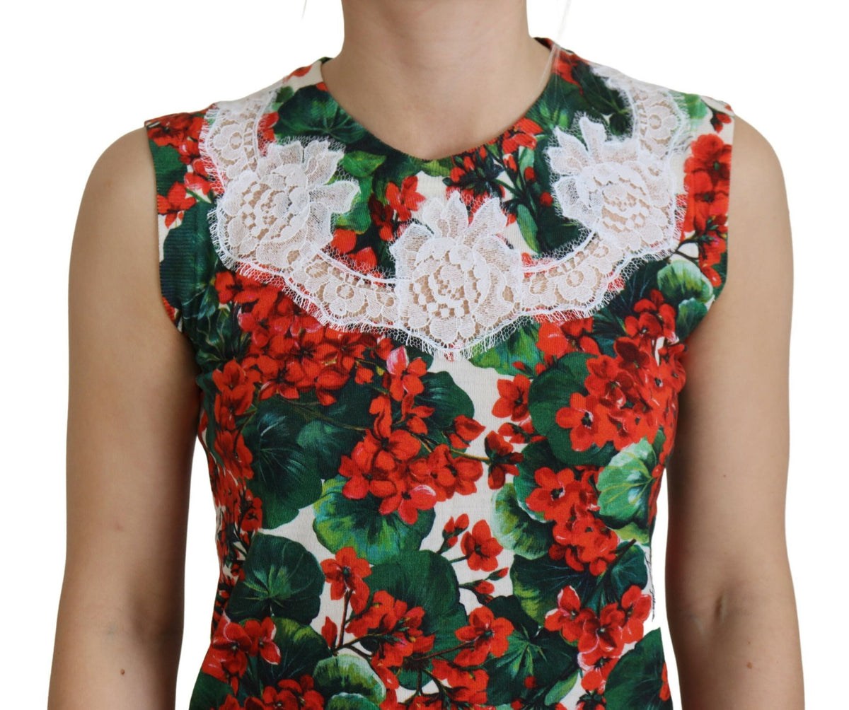 Camiseta sin mangas con estampado floral elegante de Dolce &amp; Gabbana