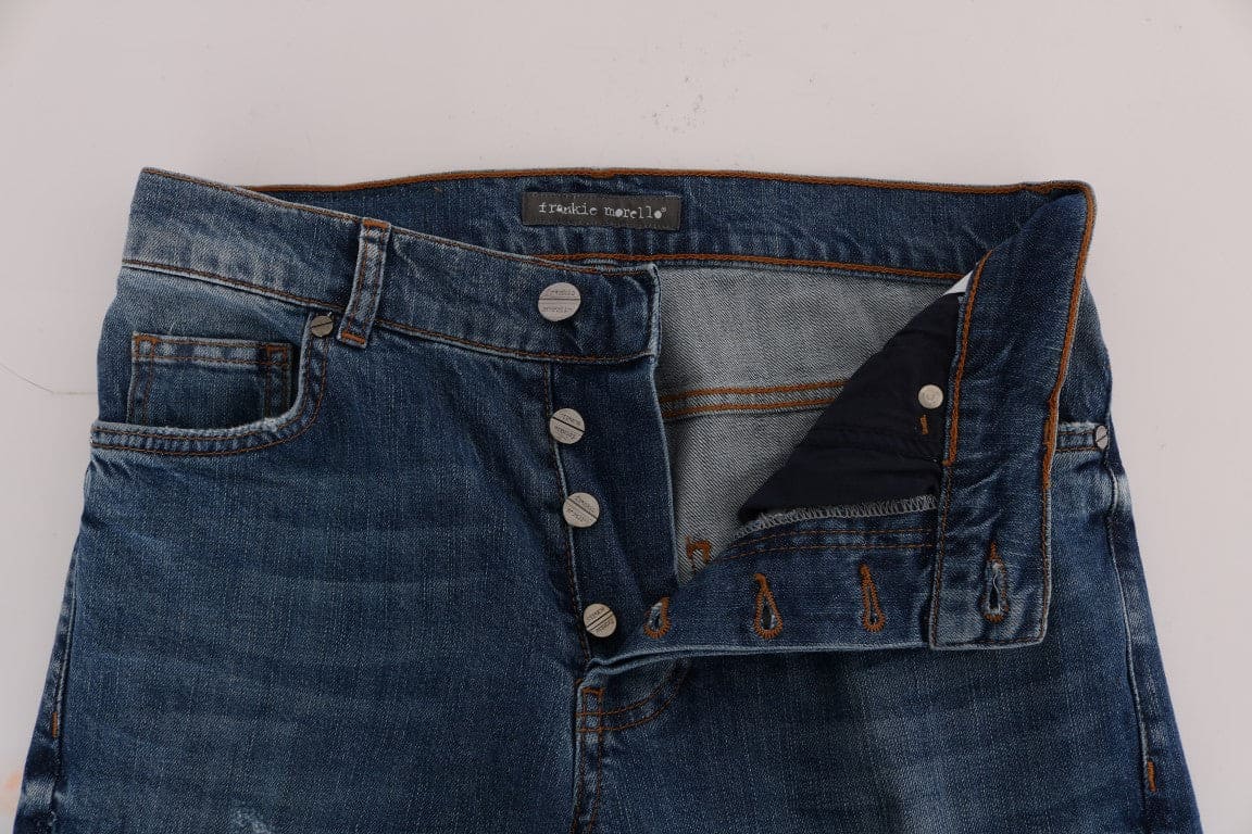 Frankie Morello Svelte Italian Denim - Vaqueros azules de corte ajustado