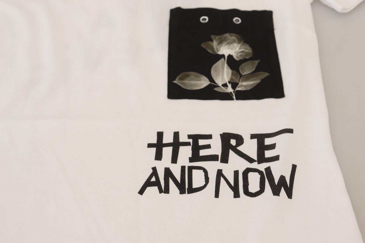 T-shirt en coton monochrome chic « Here and Now » de Dolce &amp; Gabbana