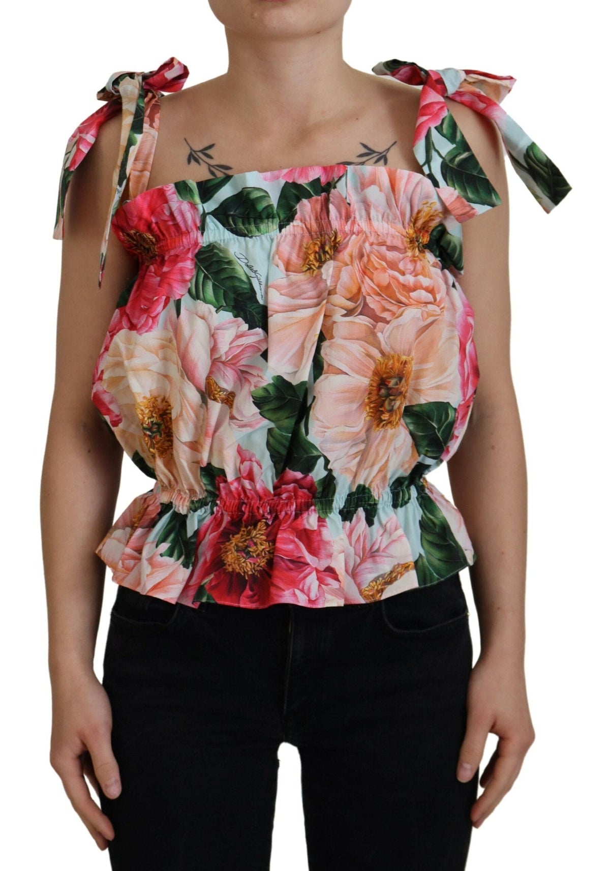 Camiseta sin mangas con estampado floral elegante de Dolce &amp; Gabbana