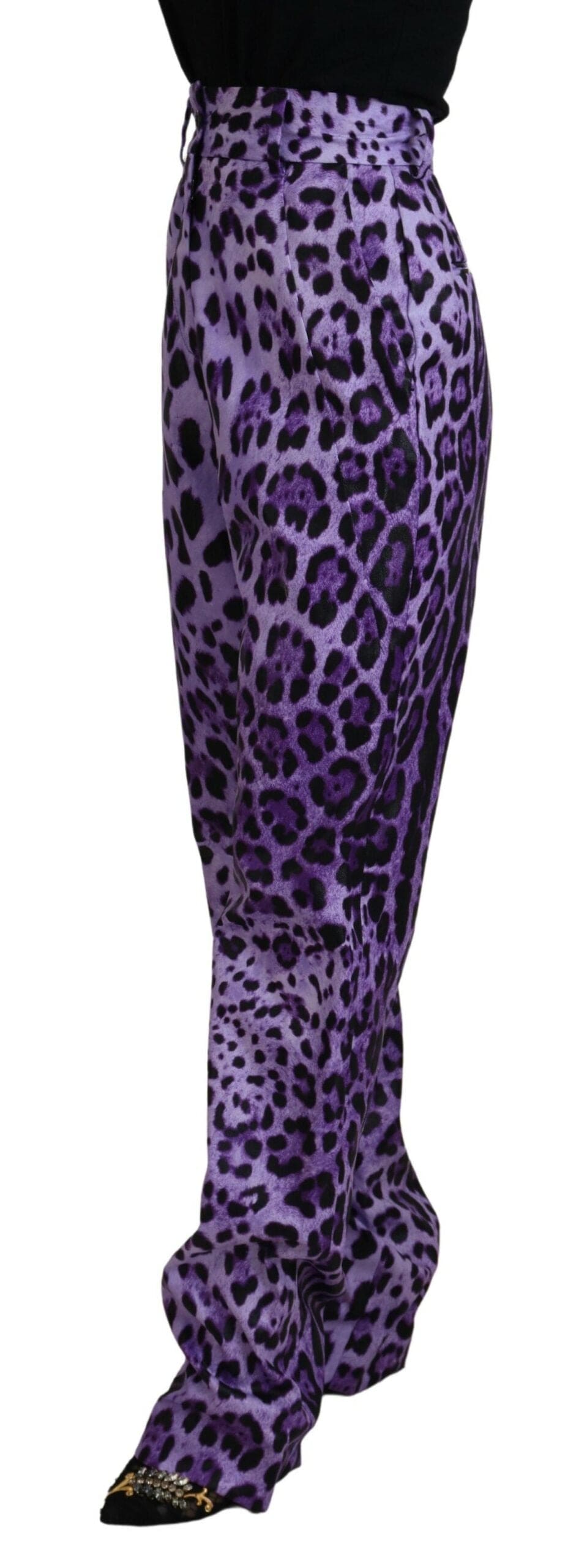 Pantalon droit taille haute violet élégant Dolce &amp; Gabbana