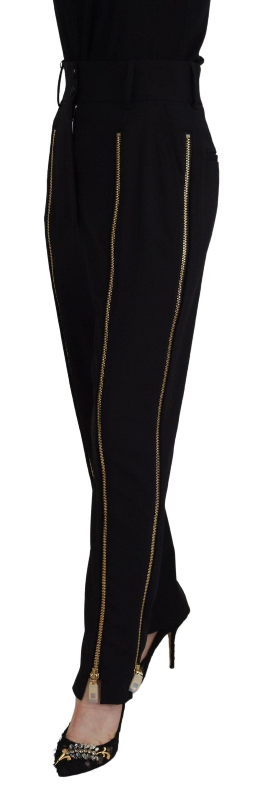 Pantalon fuselé taille haute en laine Dolce &amp; Gabbana élégant