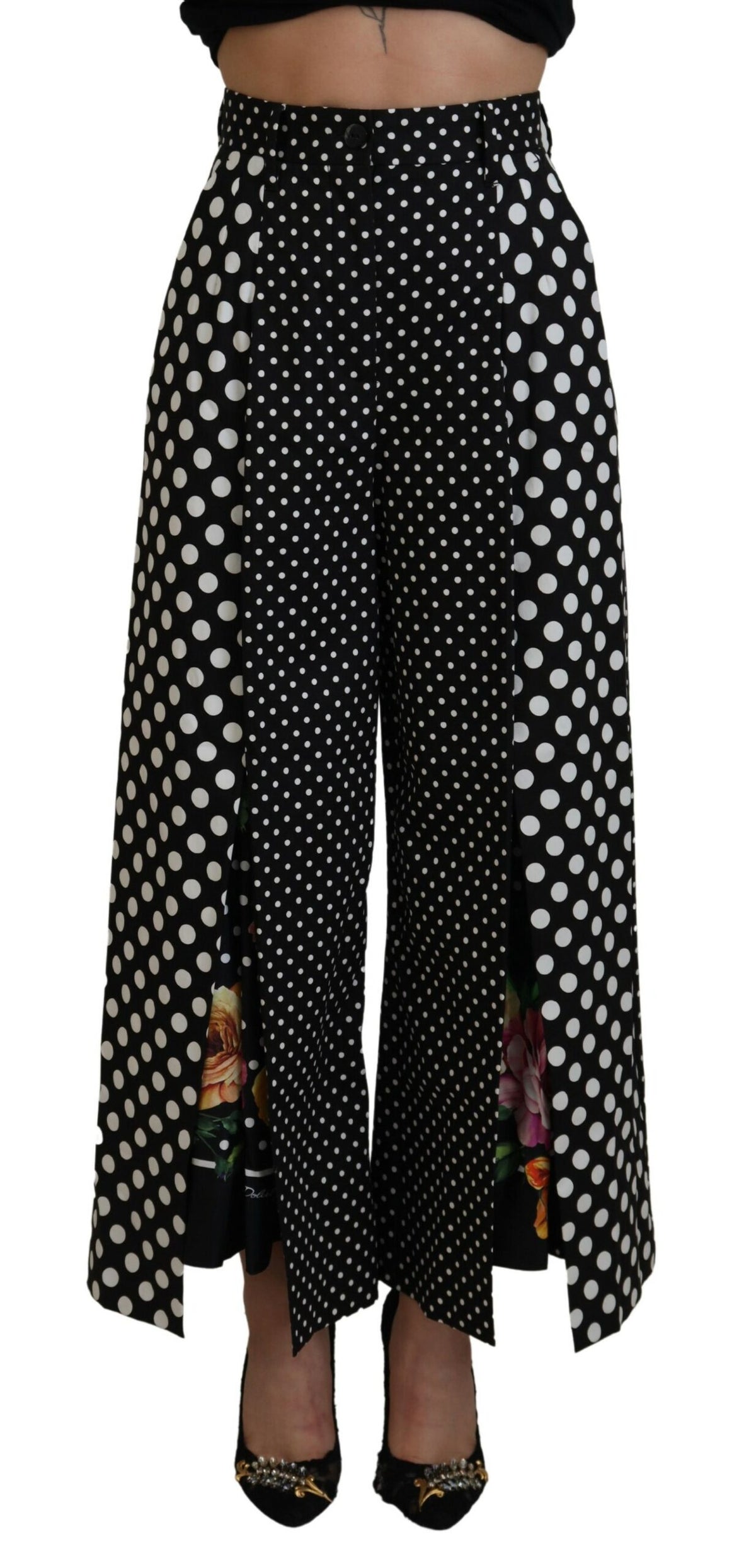 Pantalon élégant à pois taille haute Dolce &amp; Gabbana