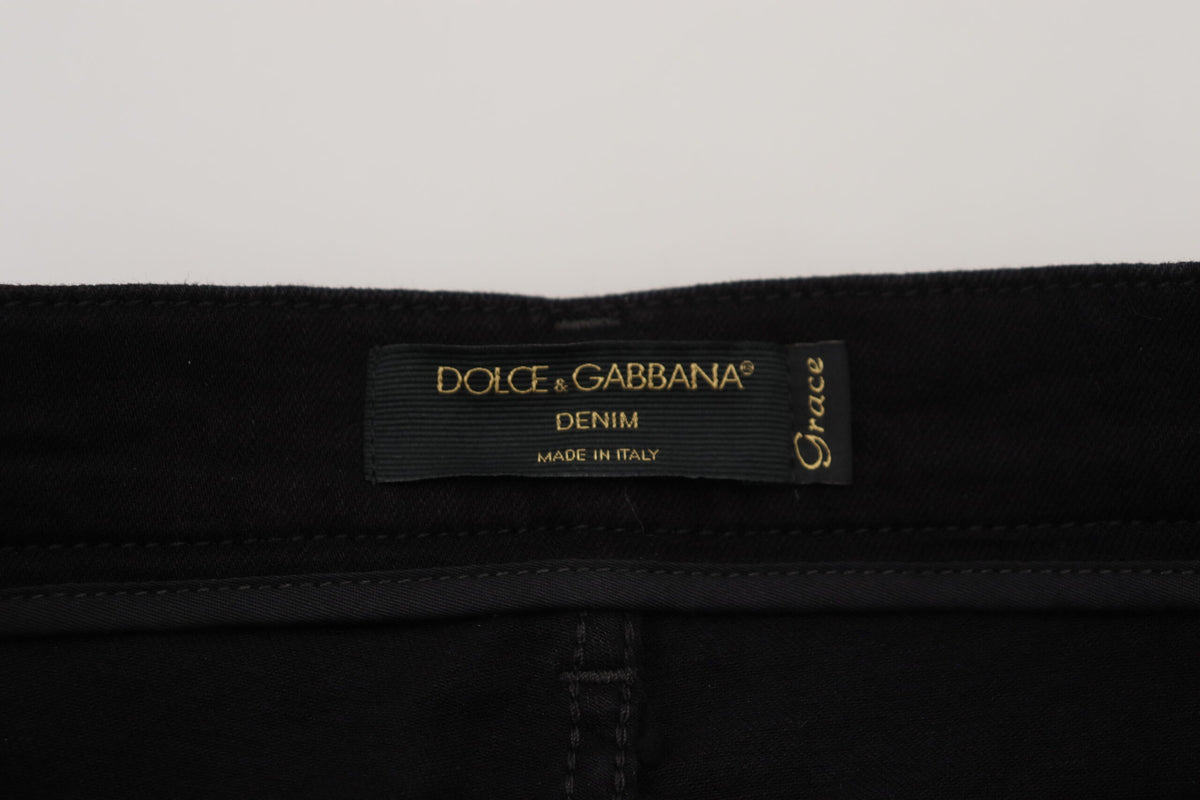 Jean slim taille haute chic Dolce &amp; Gabbana noir