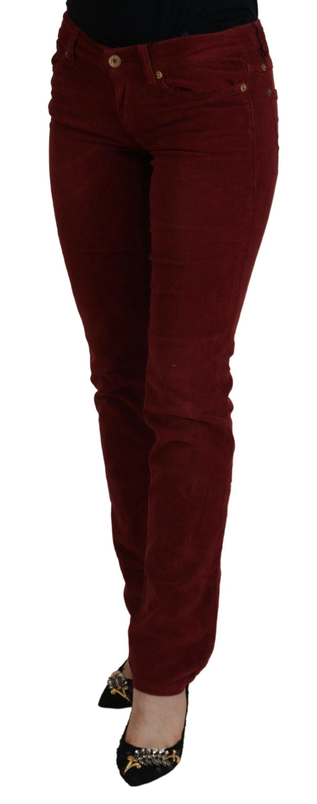 Pantalon en velours côtelé bordeaux chic Dolce &amp; Gabbana