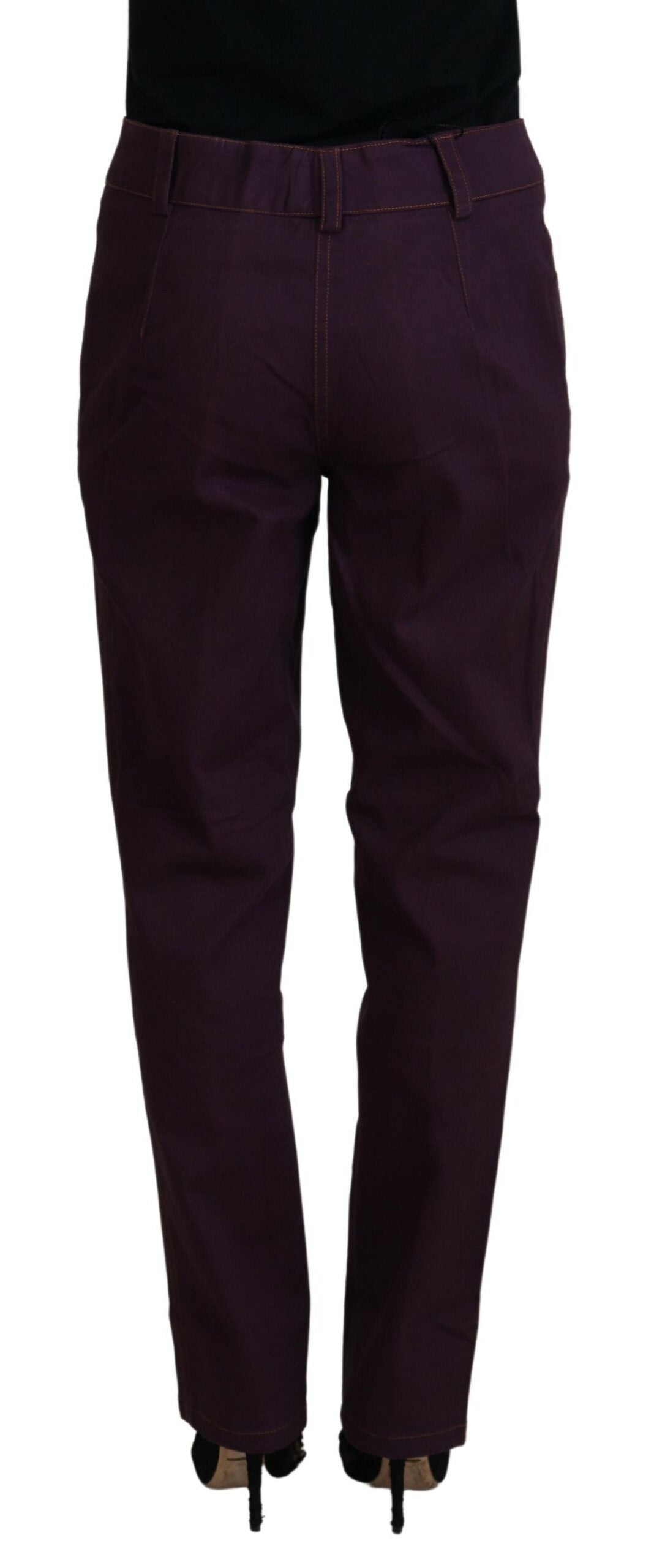 Pantalon élégant fuselé en coton violet BENCIVENGA