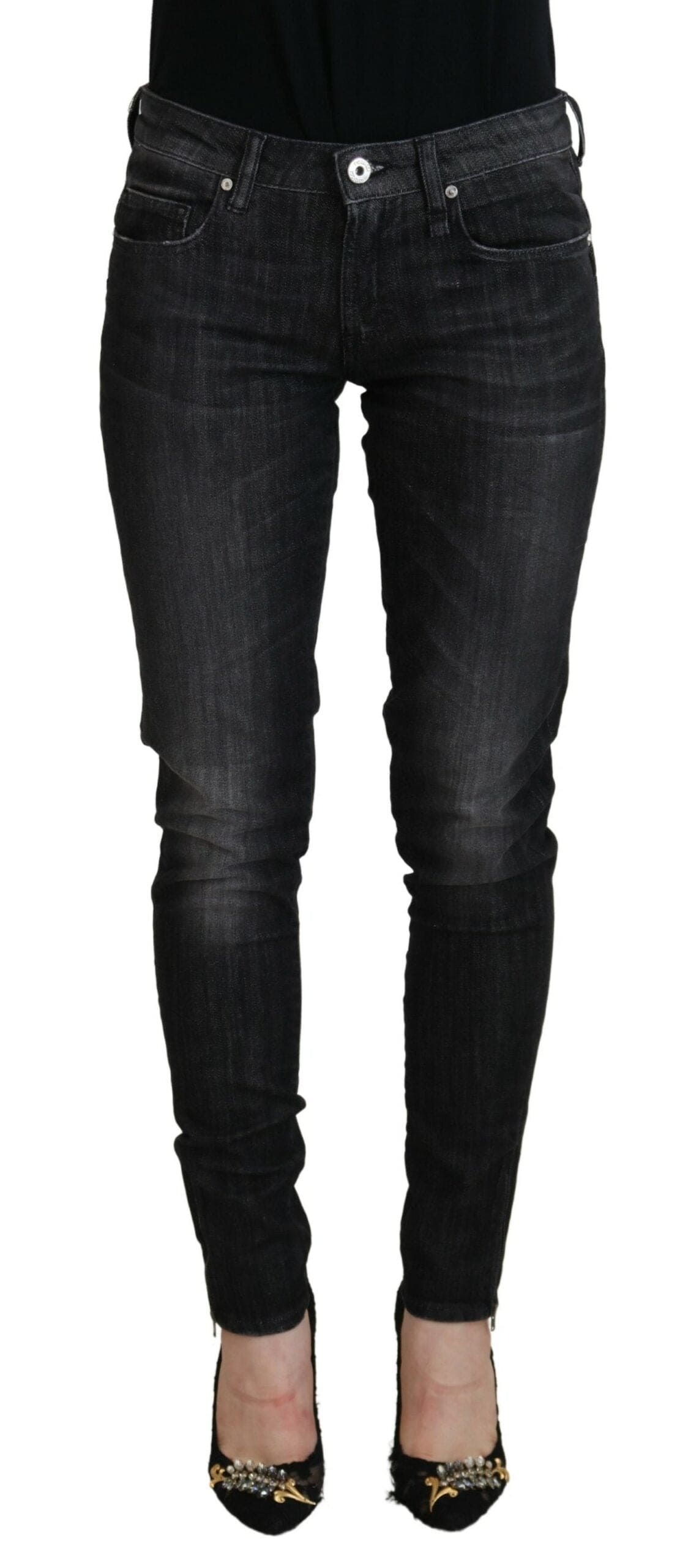 Jean skinny taille basse noir chic Fiorucci