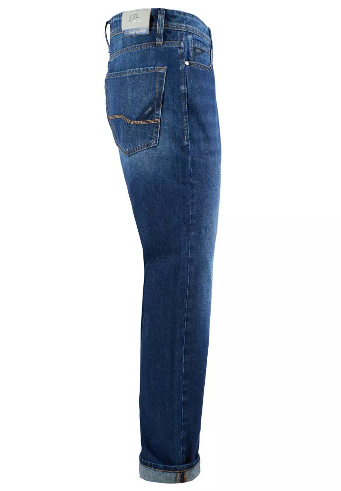 Jean en coton bleu coupe régulière Yes Zee Chic pour homme