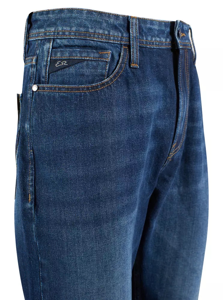 Jean en coton bleu coupe régulière Yes Zee Chic pour homme