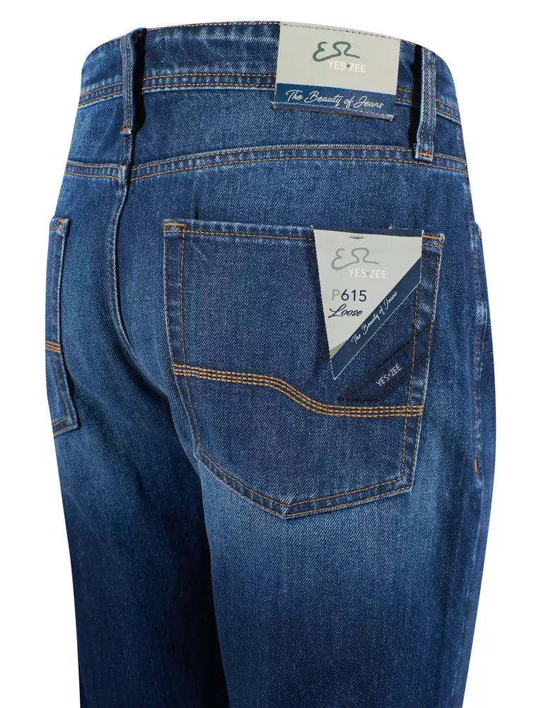 Jean en coton bleu coupe régulière Yes Zee Chic pour homme