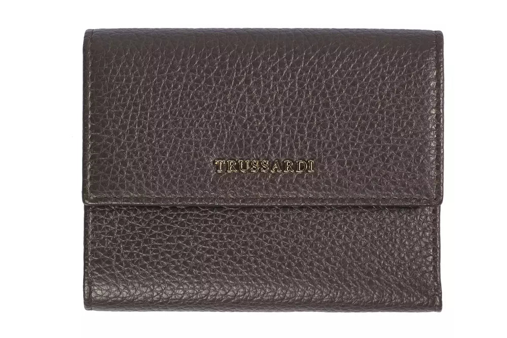 Portefeuille femme en cuir gaufré élégant Trussardi