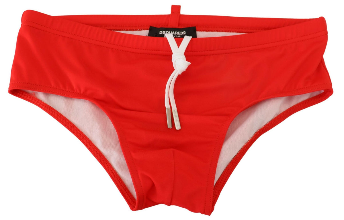 Bañador tipo slip con estampado ICON en rojo de Dsquared²