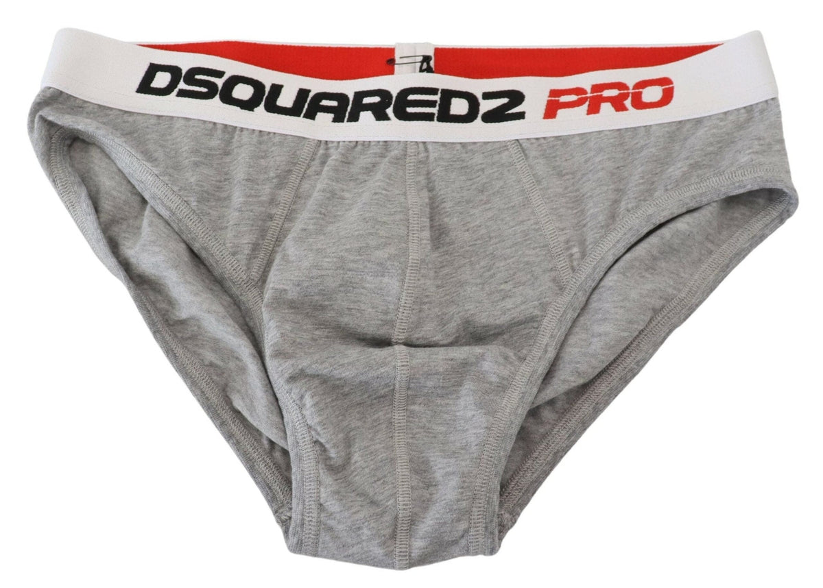 Slip élégant en coton stretch gris Dsquared²