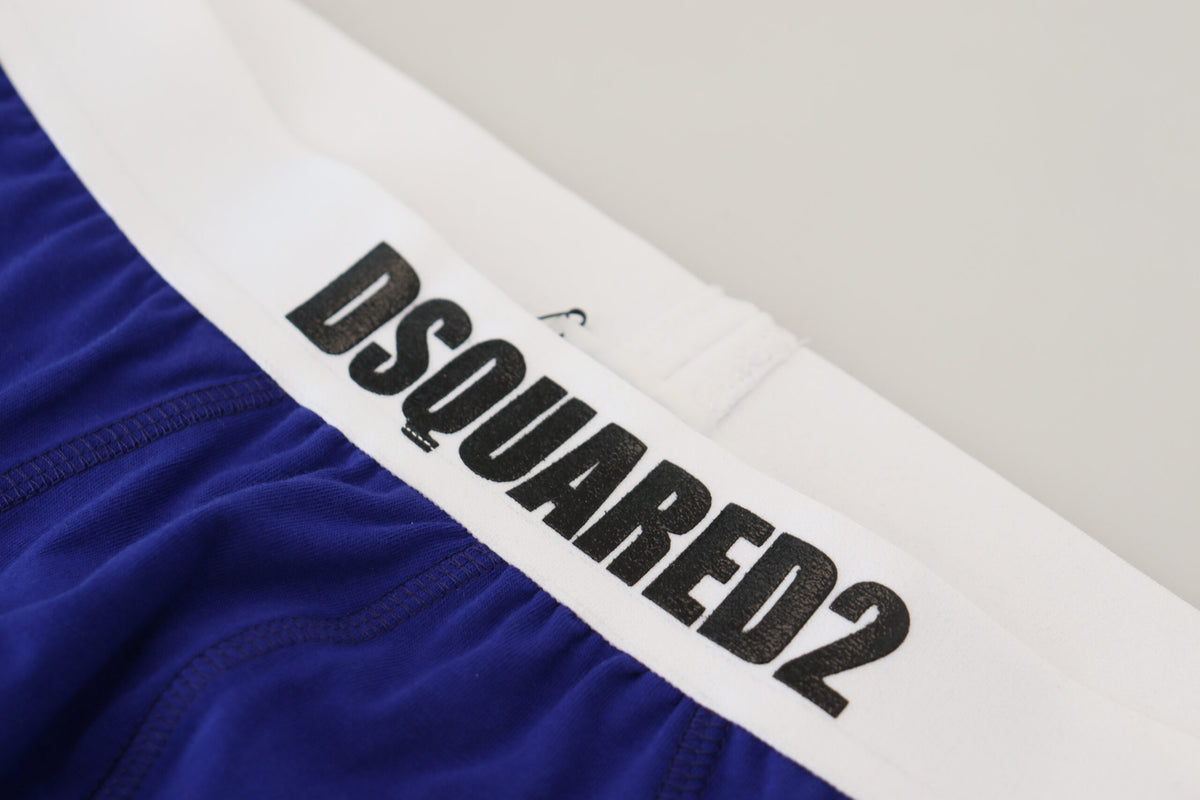 Slip chic en coton mélangé bleu et blanc Dsquared²