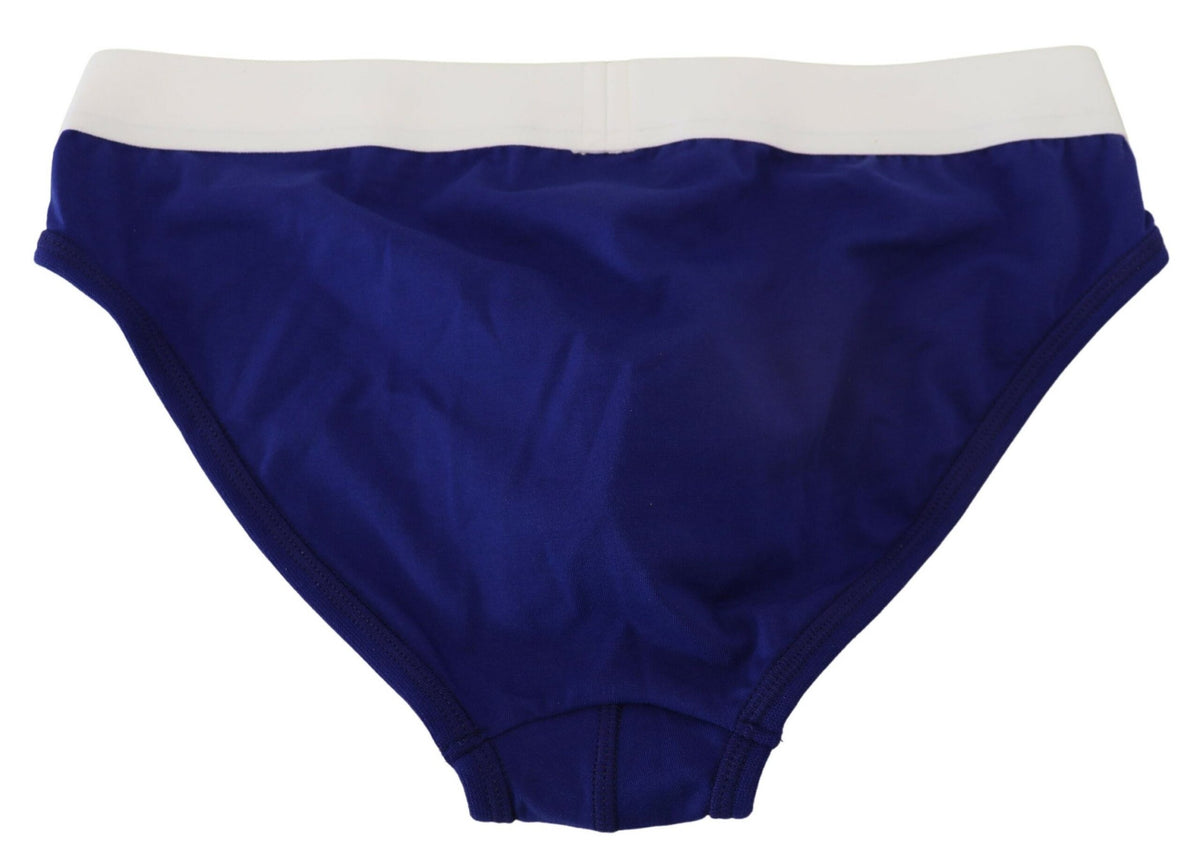 Slip chic en coton mélangé bleu et blanc Dsquared²