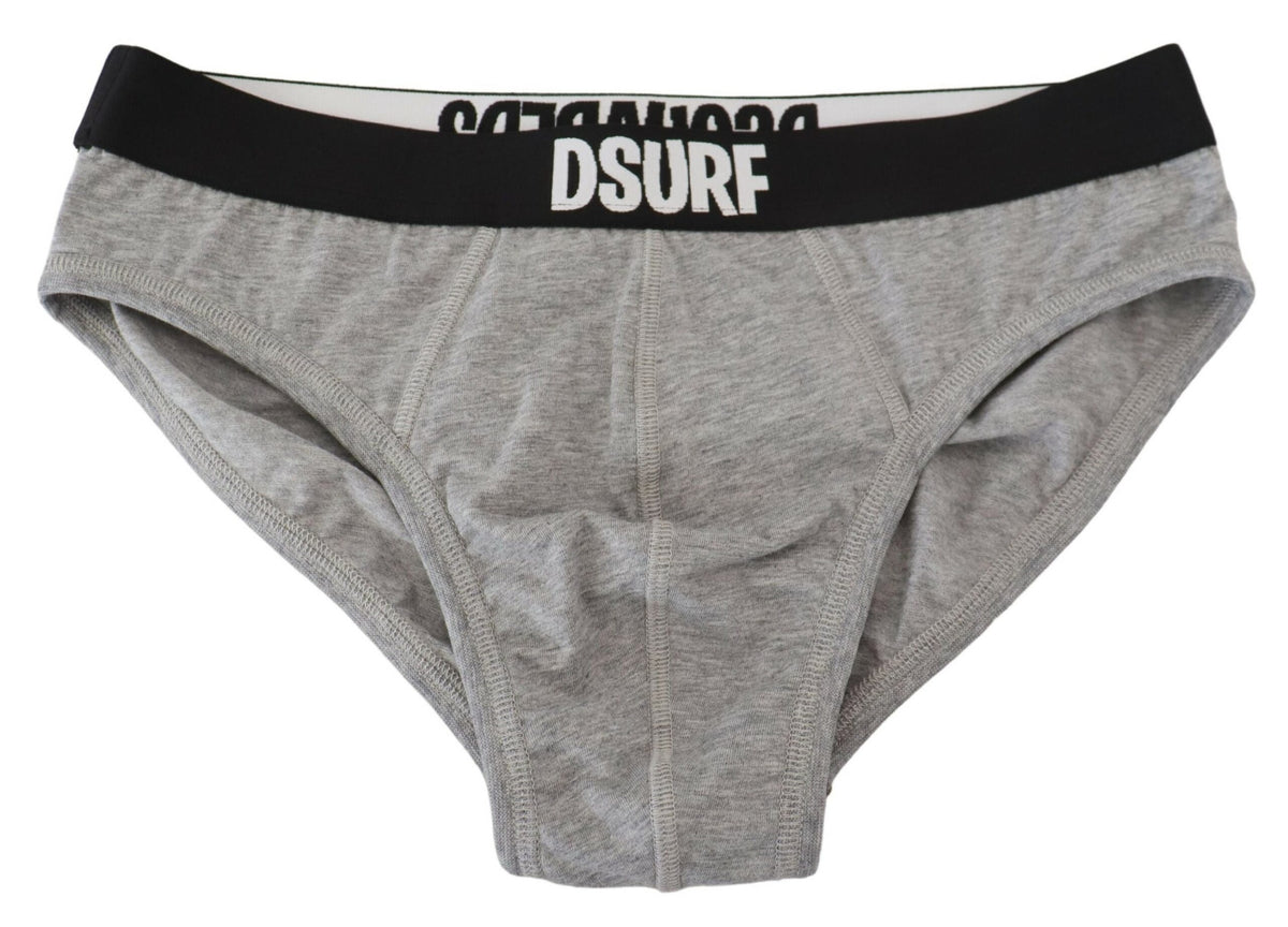 Slip élégant en coton stretch gris Dsquared²