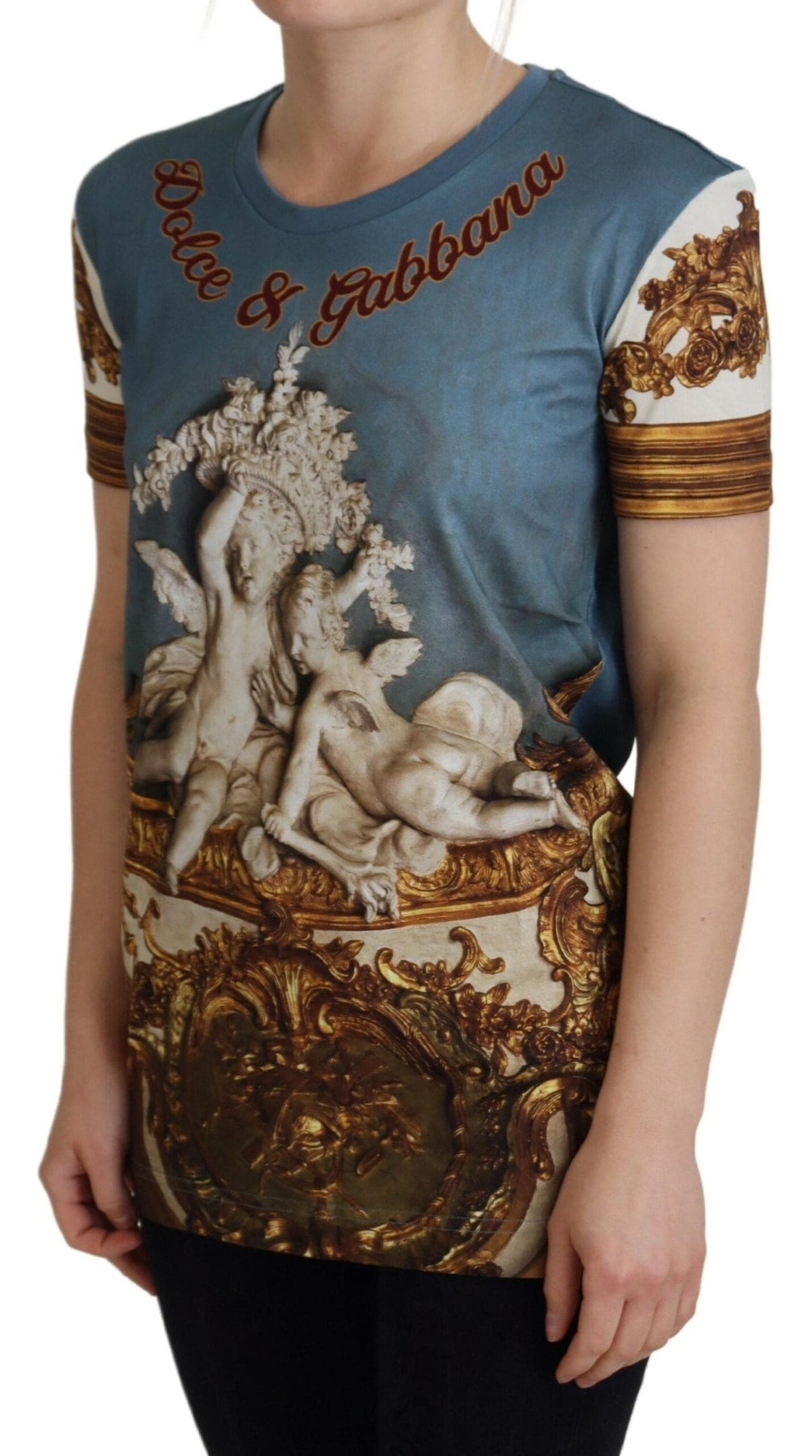 Camiseta informal de algodón con estampado de ángel elegante de Dolce &amp; Gabbana