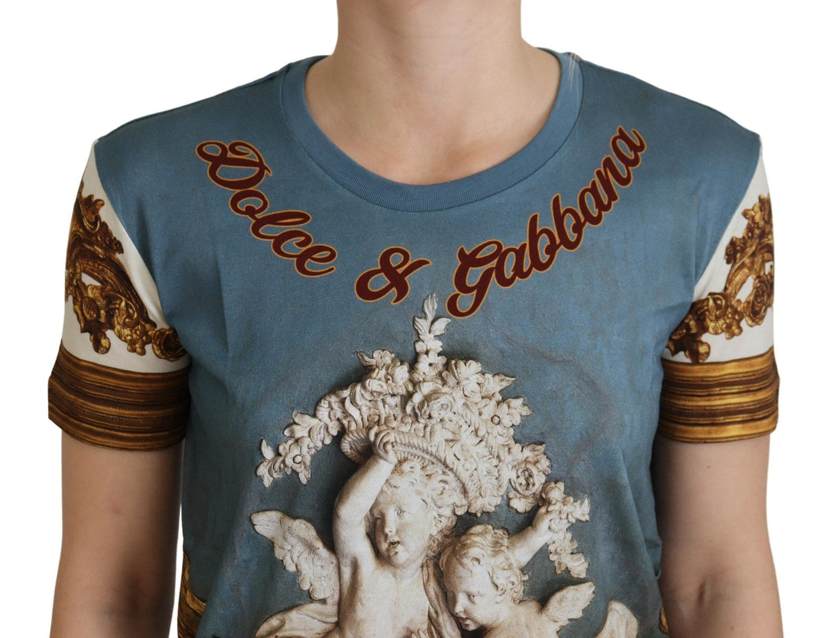 T-shirt décontracté en coton imprimé ange chic Dolce &amp; Gabbana