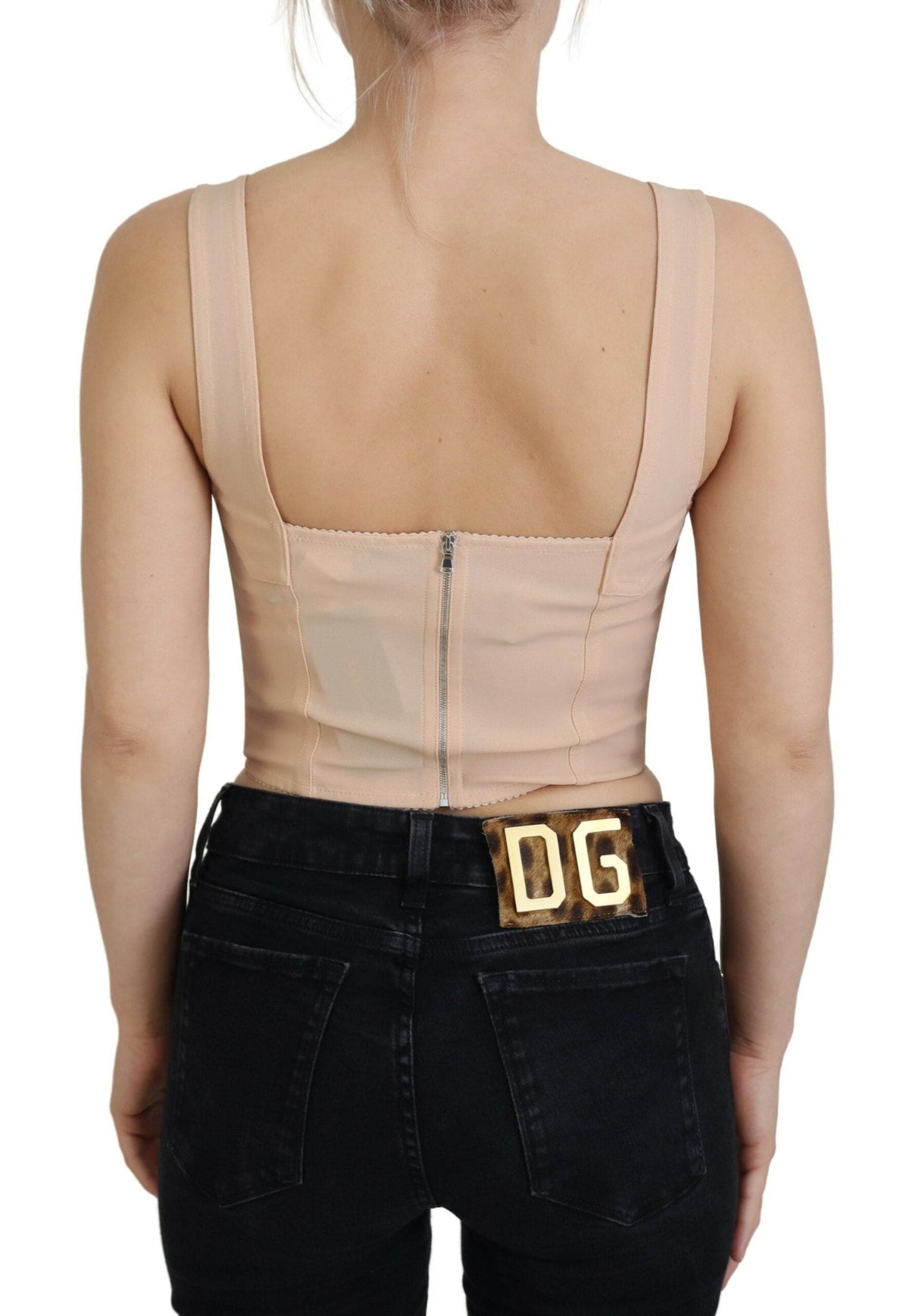 Haut bustier corset beige élégant Dolce &amp; Gabbana