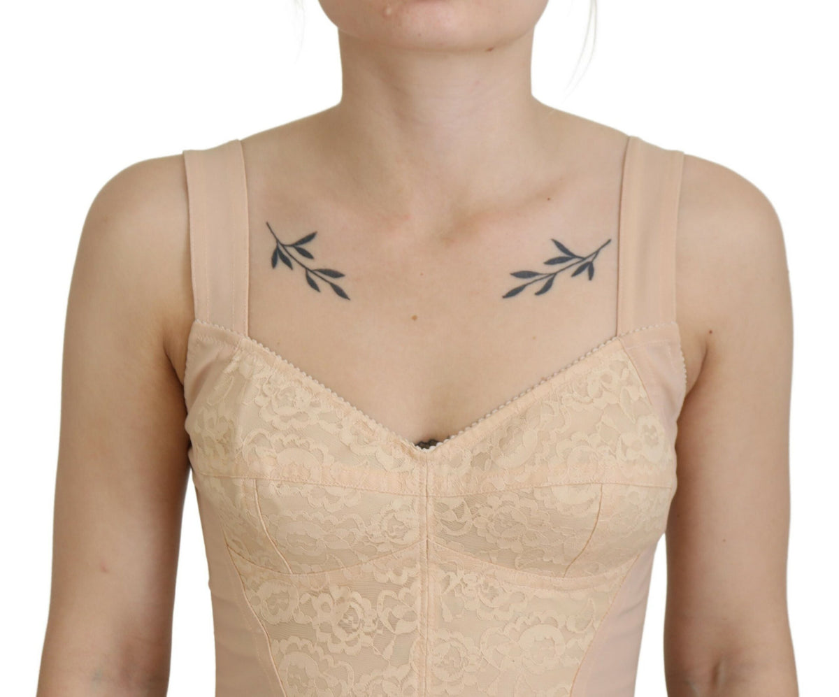 Haut bustier corset beige élégant Dolce &amp; Gabbana