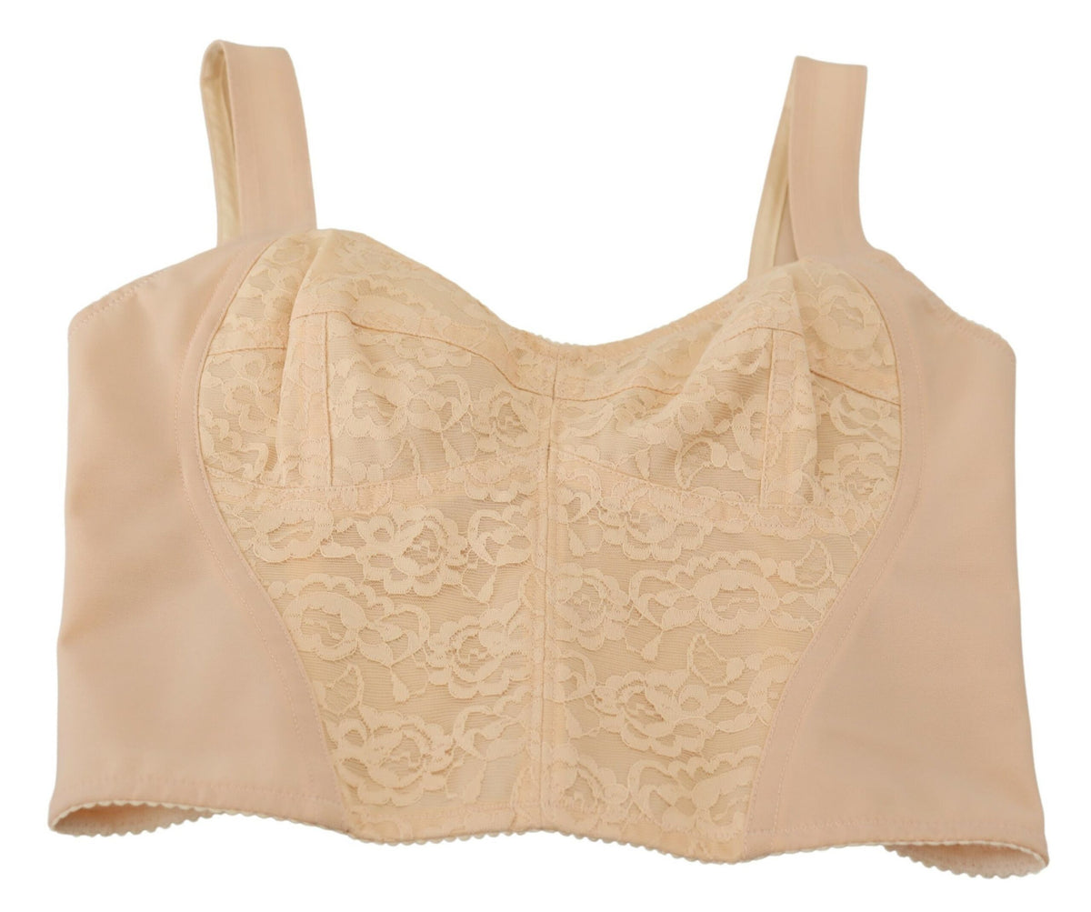 Top tipo corsé con bustier beige elegante de Dolce &amp; Gabbana