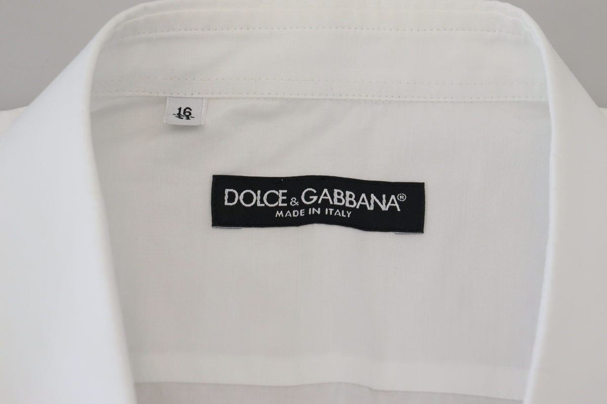 Camisa formal de algodón blanca exquisita de Dolce &amp; Gabbana