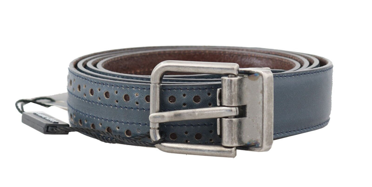 Ceinture élégante en cuir bleu pour homme Dolce &amp; Gabbana