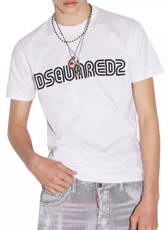 Camiseta clásica de algodón blanca Elevated de Dsquared²