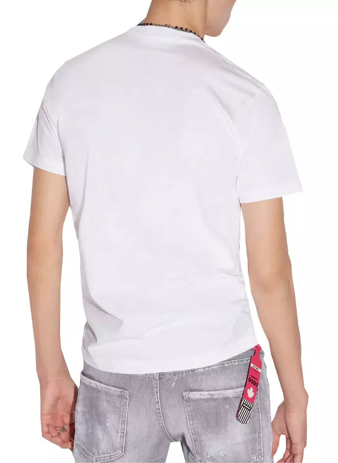 Camiseta clásica de algodón blanca Elevated de Dsquared²