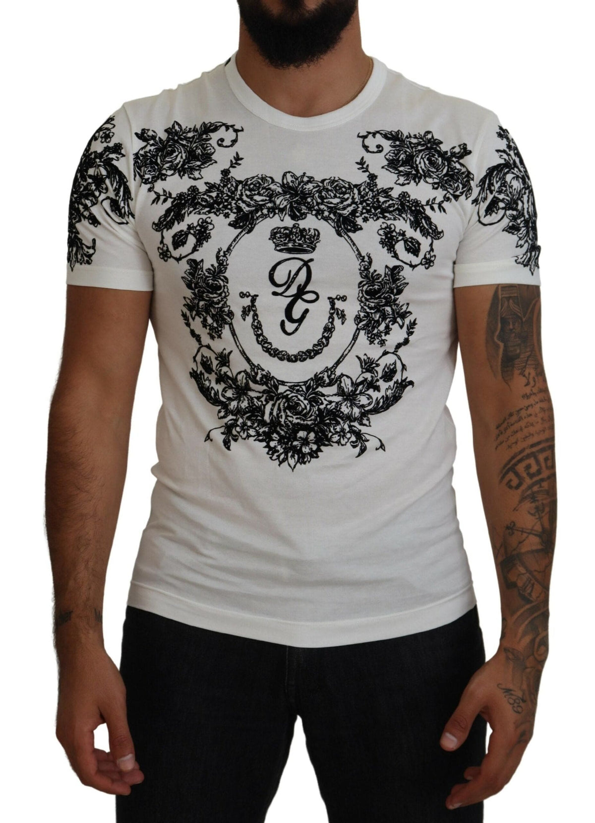 Camiseta elegante con corona floral de Dolce &amp; Gabbana