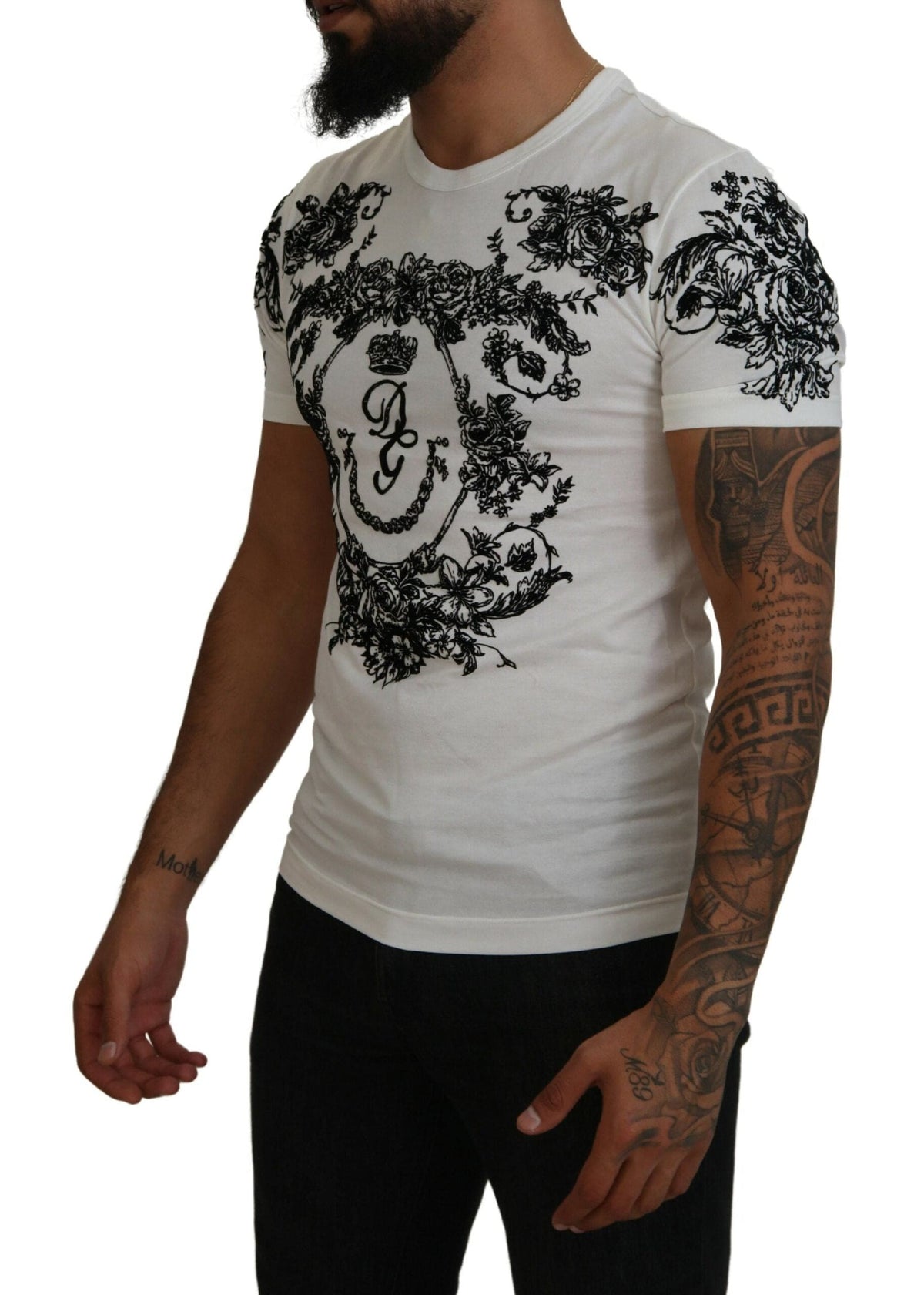 Camiseta elegante con corona floral de Dolce &amp; Gabbana