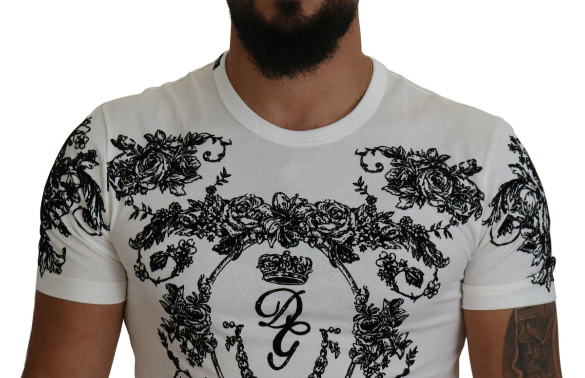 Camiseta elegante con corona floral de Dolce &amp; Gabbana