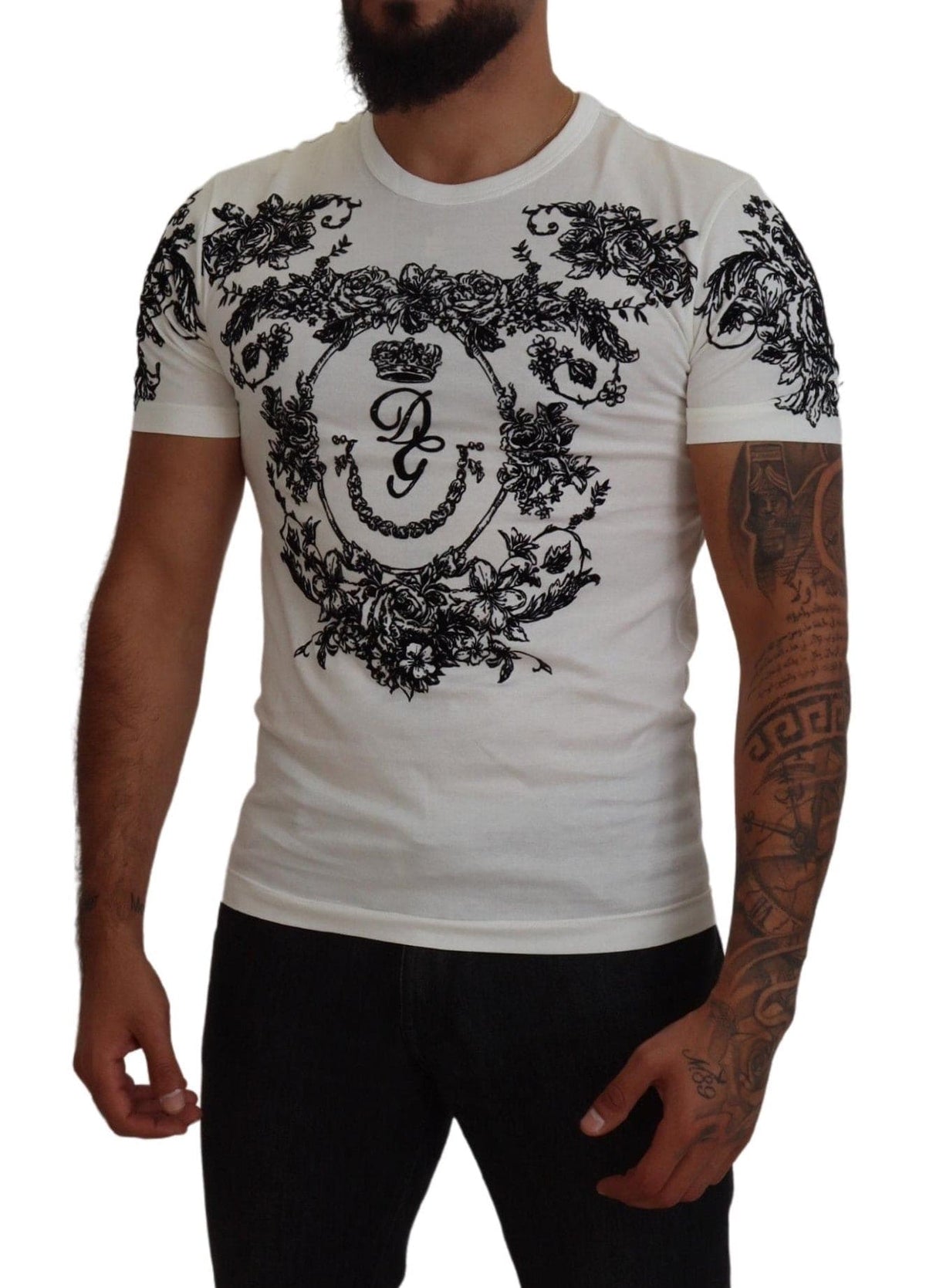 Camiseta elegante con corona floral de Dolce &amp; Gabbana