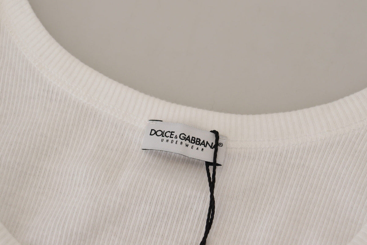 T-shirt débardeur blanc élégant sans manches Dolce &amp; Gabbana