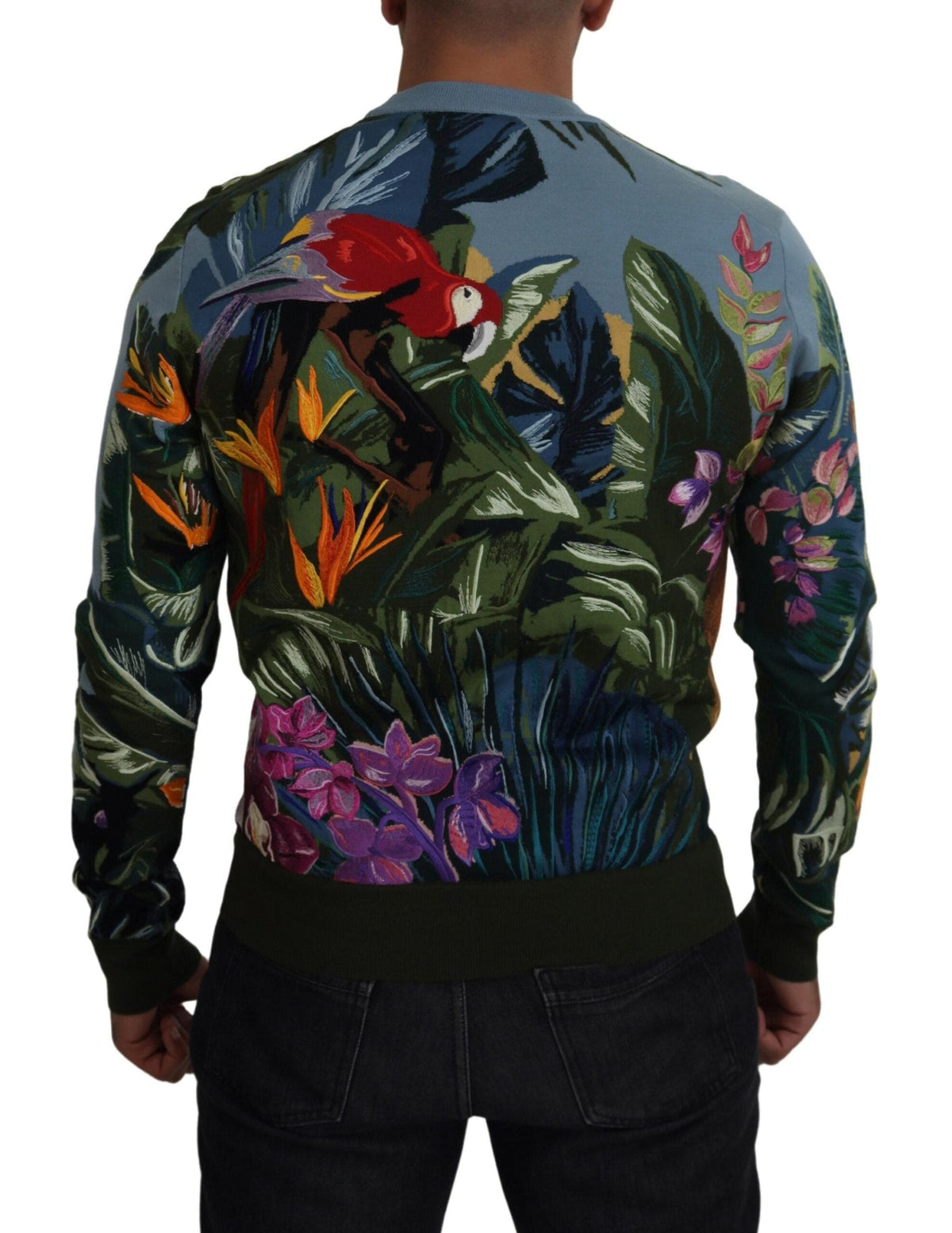 Pull en laine et soie brodé Jungle de Dolce &amp; Gabbana