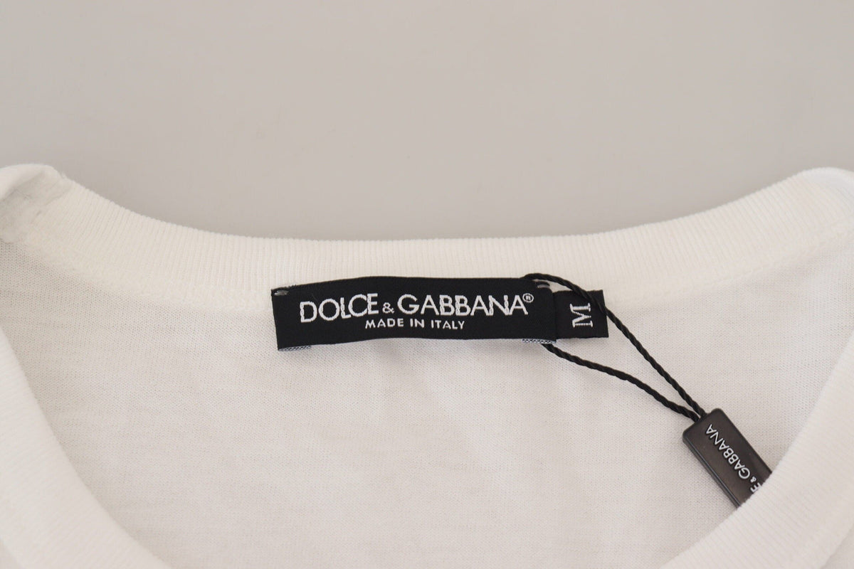 Suéter elegante de algodón blanco de Dolce &amp; Gabbana