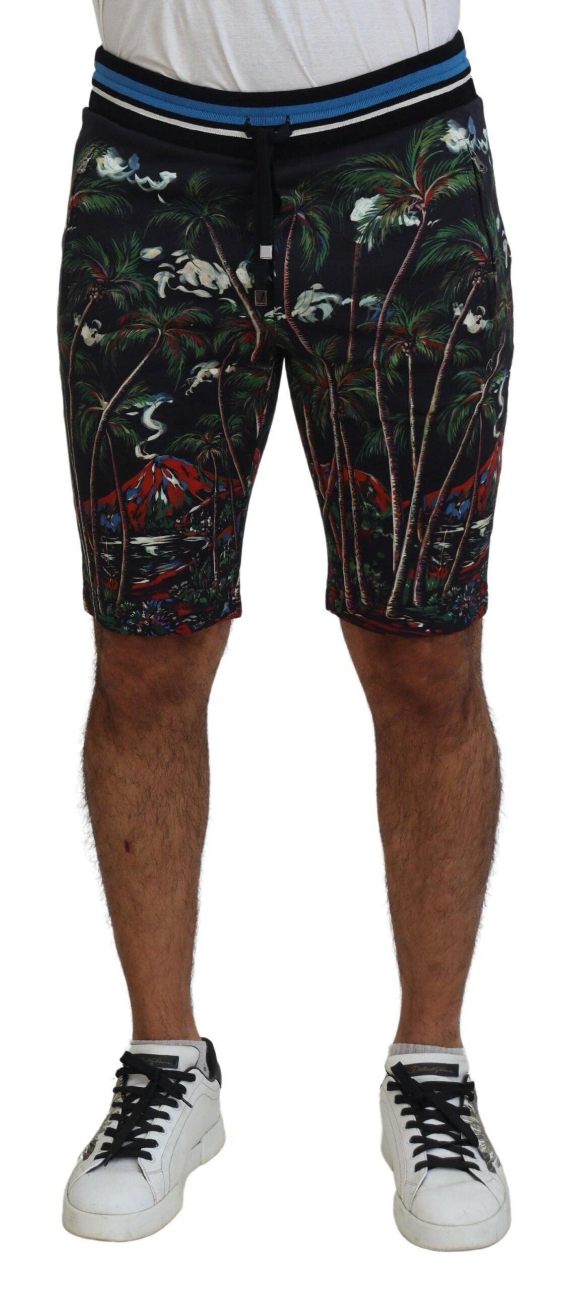 Shorts casuales hasta la rodilla con estampado de volcán de Dolce &amp; Gabbana