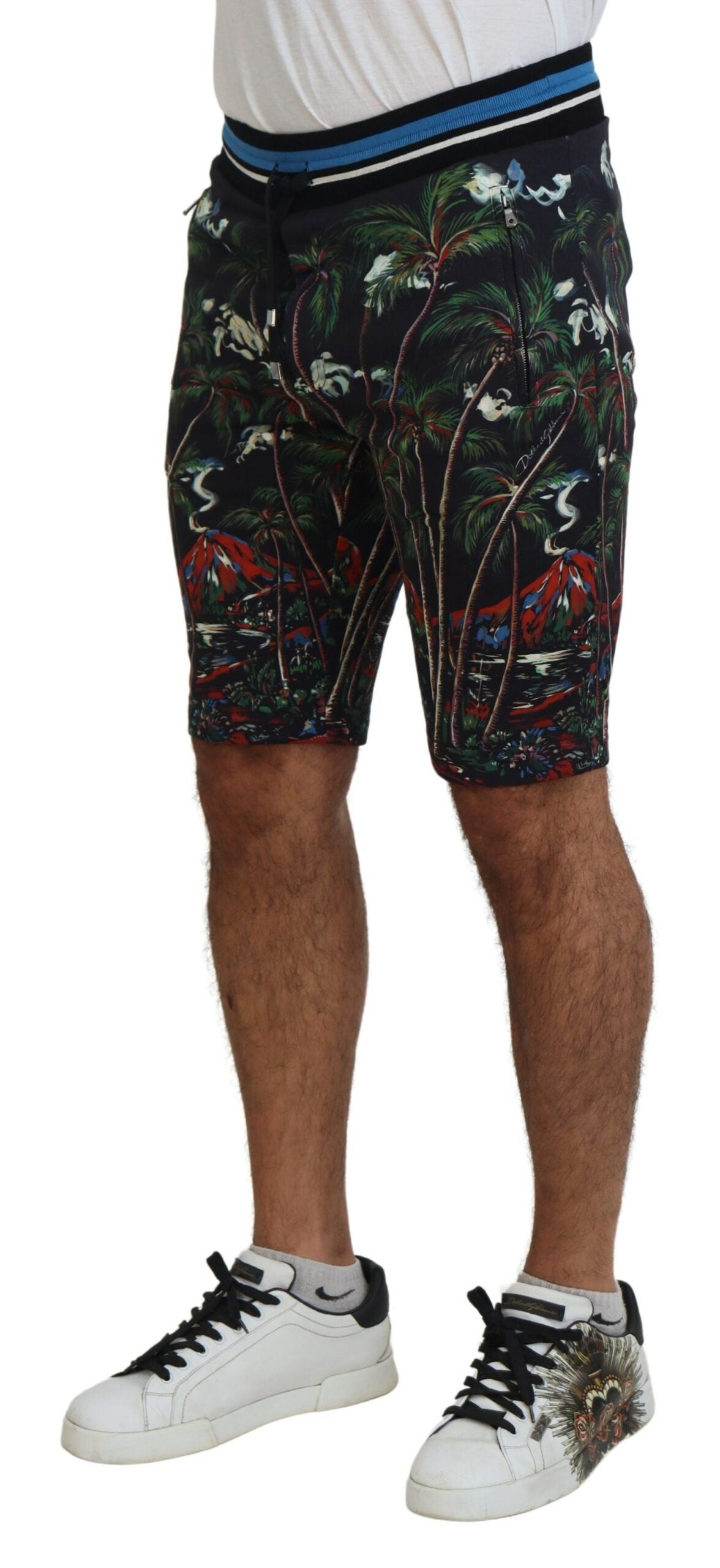 Shorts casuales hasta la rodilla con estampado de volcán de Dolce &amp; Gabbana