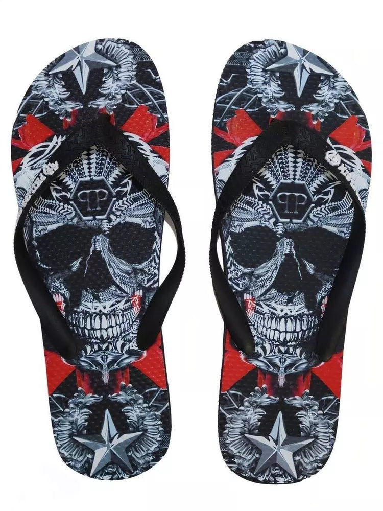 Chanclas con estampado multicolor de Philipp Plein para mujer