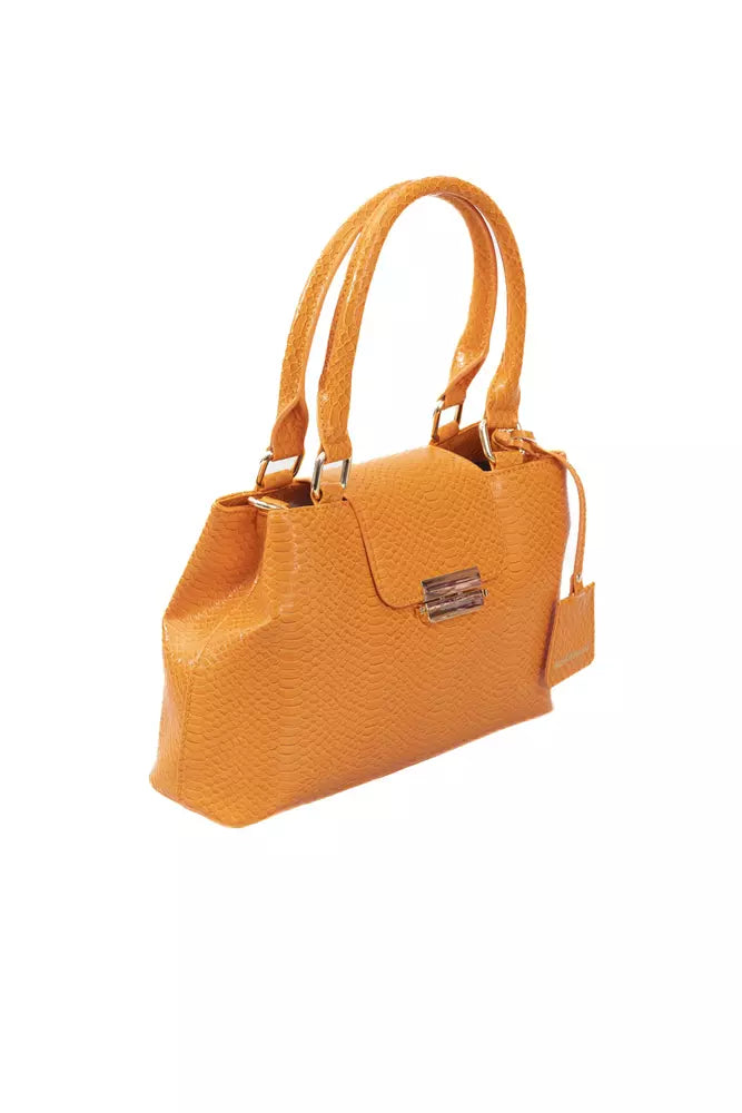 Bolso de hombro con solapa y detalles dorados en color naranja Trend Chic de Baldinini